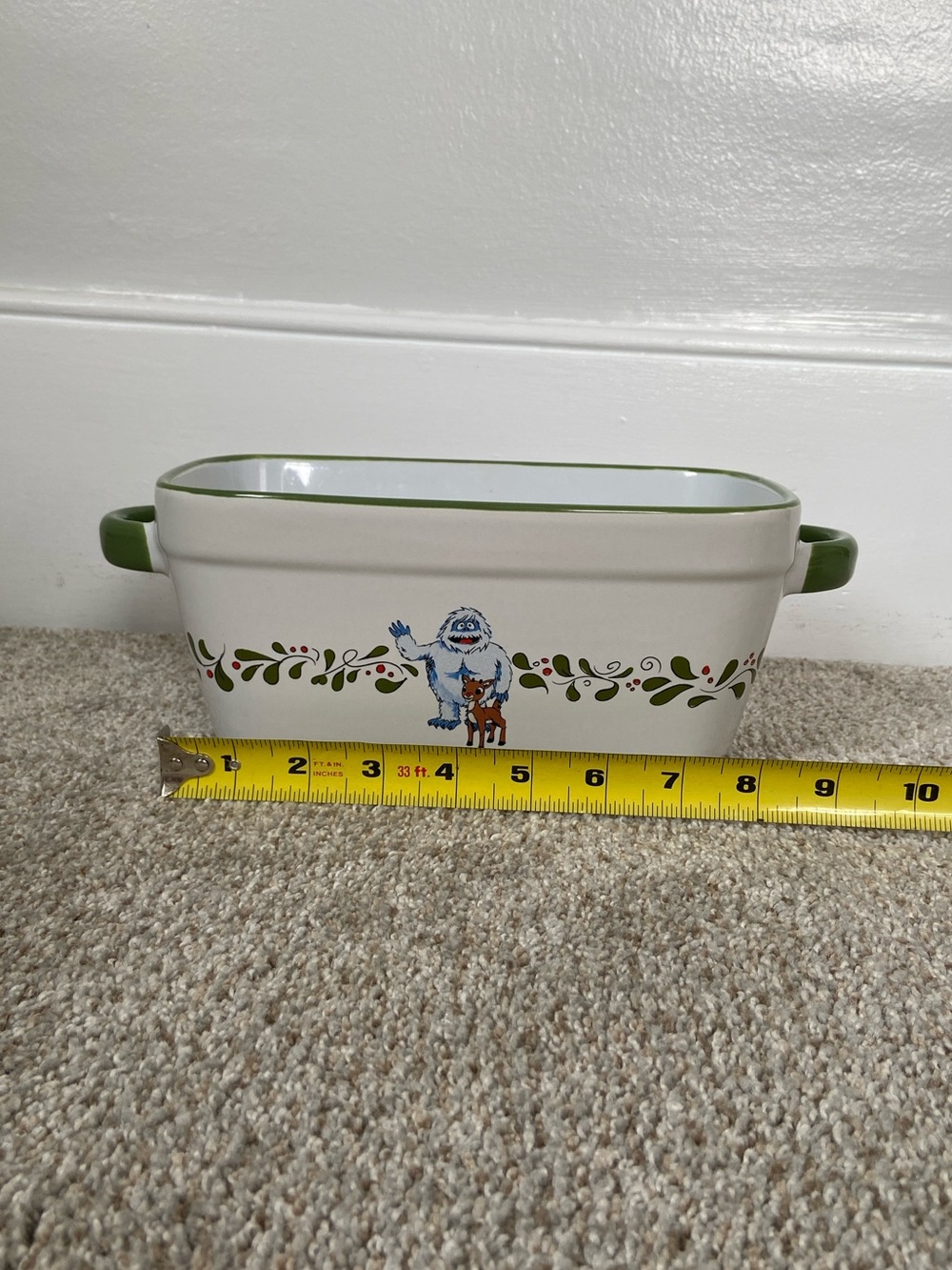 Rudolph the Red-Nosed Reindeer 9"x 5" Ceramic Baking Loaf Bread Pan - Picture 10 of 10